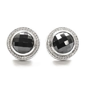 David Yurman Onyx and Diamond stud Earrings